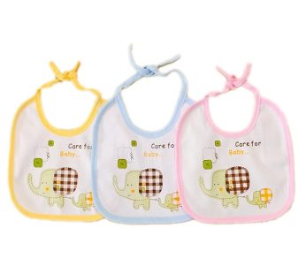 Pack of 3 Bibs For Babies Cute Cartoon Pattern Toddler Baby Waterproof Saliva Towel Cotton Fit 0-2 Years Old Infant Burp Cloths Feeding Baby
