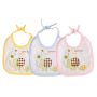 Pack of 3 Bibs For Babies Cute Cartoon Pattern Toddler Baby Waterproof Saliva Towel Cotton Fit 0-2 Years Old Infant Burp Cloths Feeding Baby