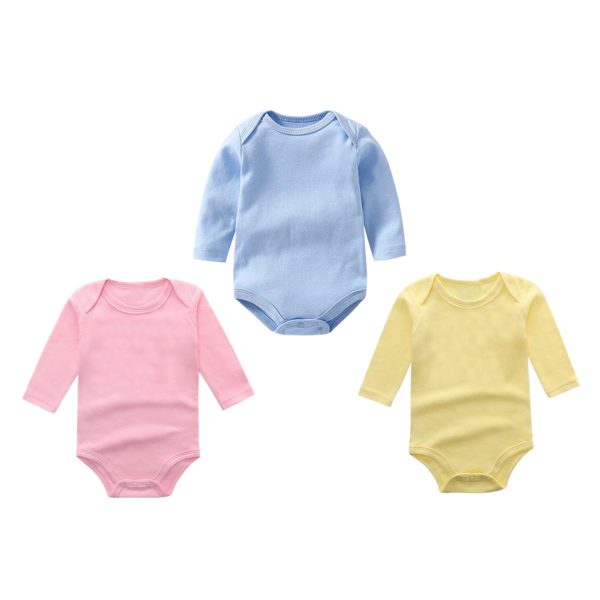 Pack of 3 Newborn Baby Bodysuits Romper in Cotton Stuff