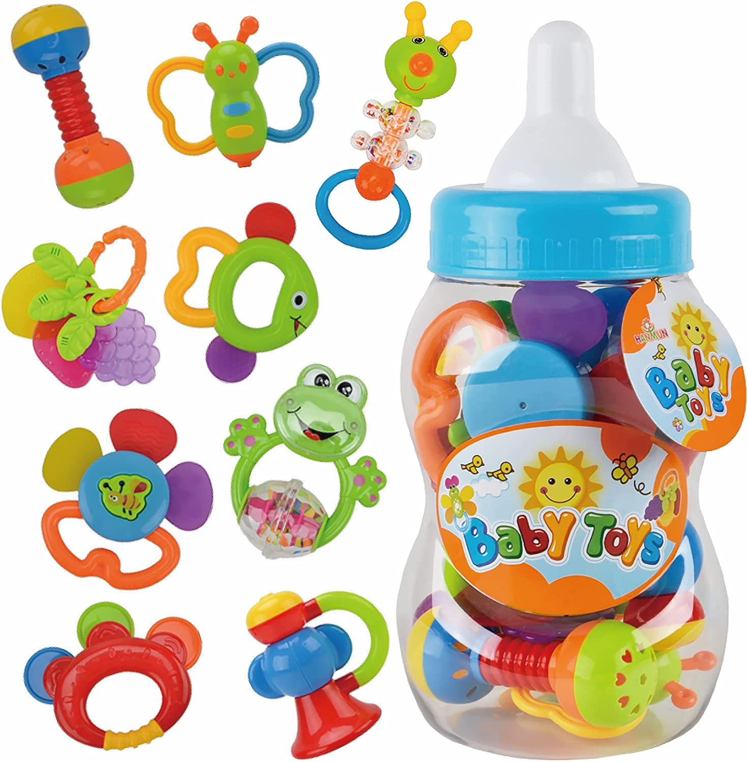 Baby Rattles Toys for 6 Months – Teething Toys for Baby 0 to 6 Months Jar Baby Rattle Toys for Infant