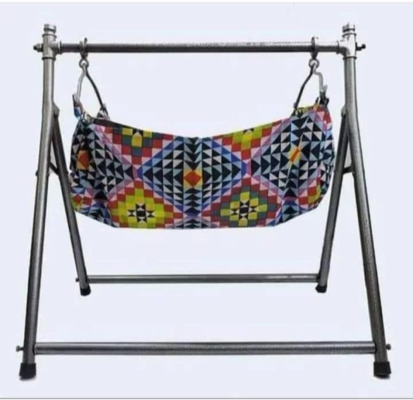 Baby Foldable Cradle Swing Iron Road With Mosquito Net - Image 2