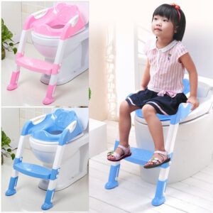 Baby Toddler Potty Toilet Trainer / Safety Seat Chair Step with Adjustable Ladder / Infant Toilet Training Non-slip Folding Seat