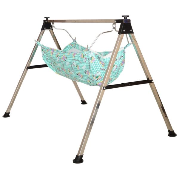 Soft Cloth Baby Swing, Cradle Cover /Ghodiyu/Khoyu/Zoli Hammock, Mosquito net/Safety Cover with Zipper, Multi Color - Image 2