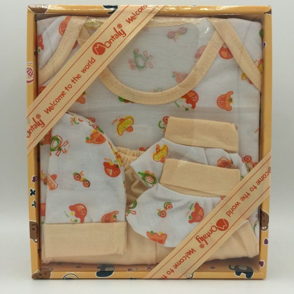 Newborn 4 Pcs Baby Gift Suit set Box - Image 4