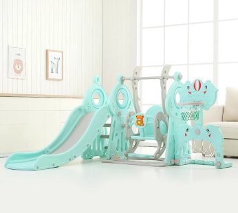5 In 1 – Fiber Kids Slide & Swing With Football & Basketball Stand – For Outdoor