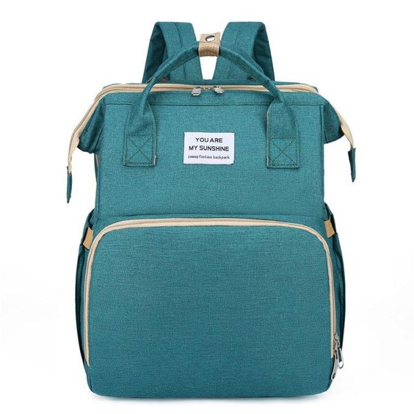 3 in 1 Diaper Bag Backpack with Changing Station, Travel Bassinet Foldable Baby Bed, Baby Bag Portable Crib, Mummy Bag, Large Capacity, Waterproof Multicolor - Image 4