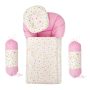 Baby 4 Pcs Sleeping Bed Set Carry nest Printed Pink
