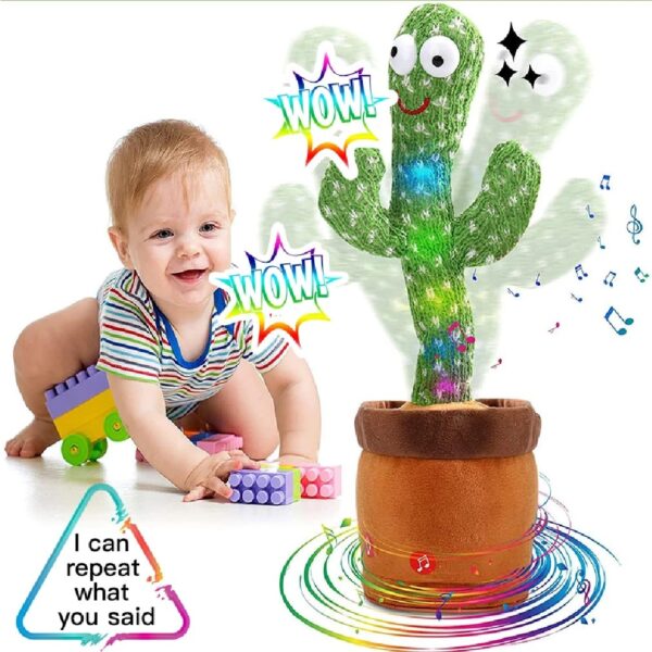 1pc-Dancing Talking Cactus Toys For Baby Boys And Girls, Singing Mimicking Recording Repeating What You Say Sunny Cactus Up Plus - Image 6