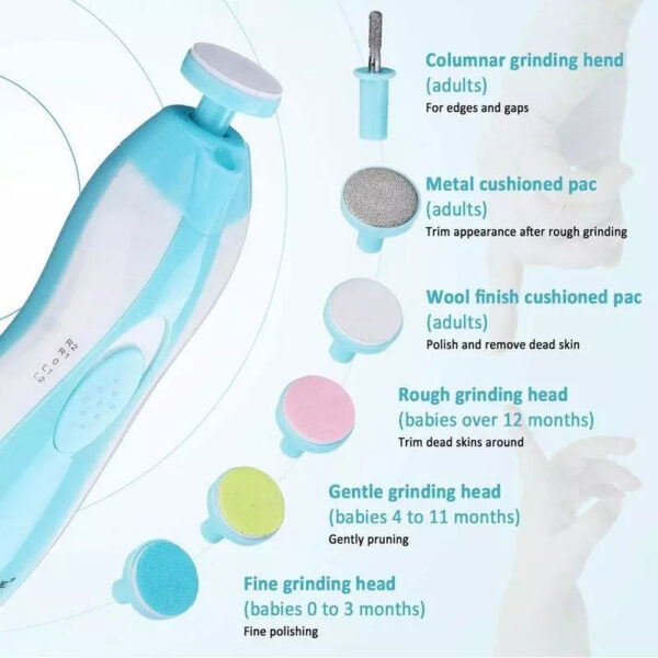 Baby Nail Trimmer Multifunctional Electric Baby Nail File Clippers Toes Fingernail Cutter Trimmer Manicure Tool Set Baby Care - Image 3
