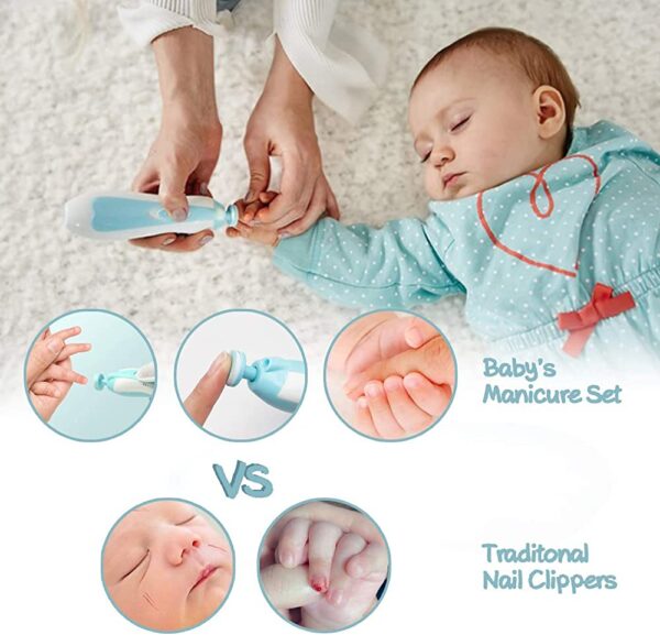 Baby Nail Trimmer Multifunctional Electric Baby Nail File Clippers Toes Fingernail Cutter Trimmer Manicure Tool Set Baby Care - Image 2