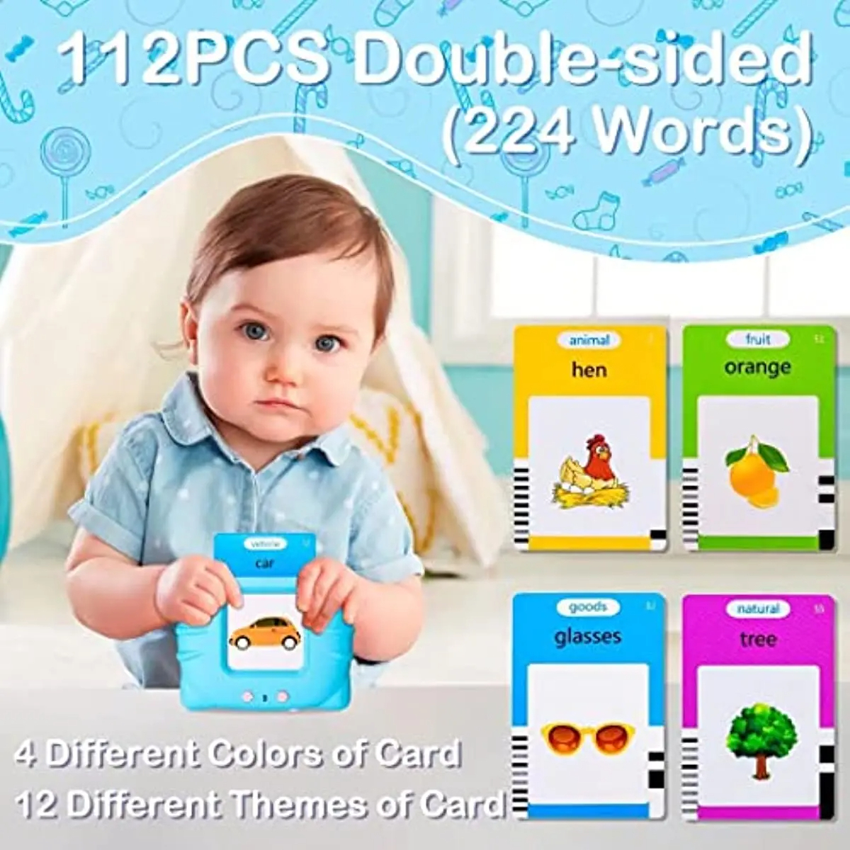 KIDS FLASH TALKING CARDS 200+ EDUCATIONAL WORDS - Image 3