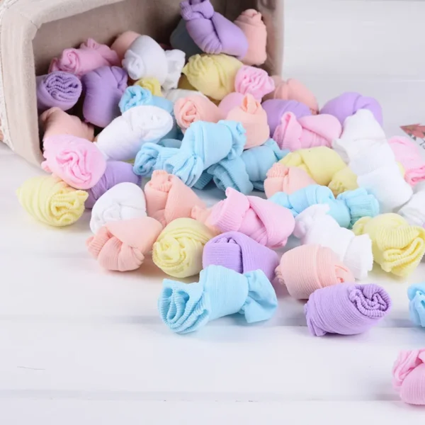 10 Pairs Baby Socks Girls Boys Spring Short Socks Summer Candy Solid Color Cotton Toddler Bebe Socks for Children Kids Thin Sock - Image 2