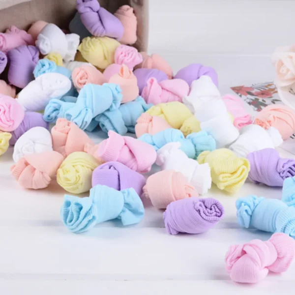 10 Pairs Baby Socks Girls Boys Spring Short Socks Summer Candy Solid Color Cotton Toddler Bebe Socks for Children Kids Thin Sock