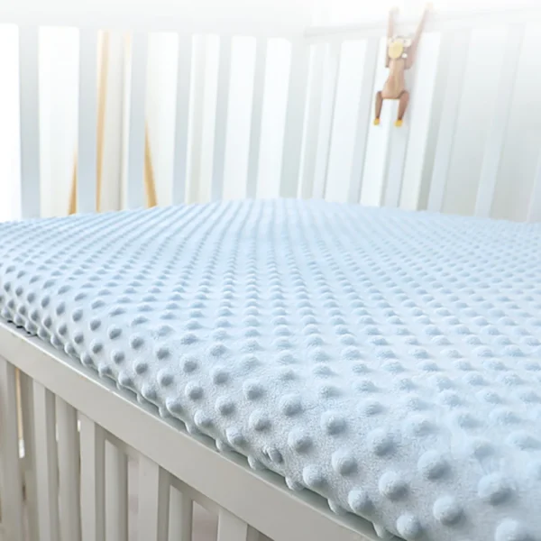 Crib Sheets 3D Dot Velvet Bed Cover Children'S Thickened Warm Baby Crib Protector Solid Color Set Of Sheets Baby Crib Winter - Image 4