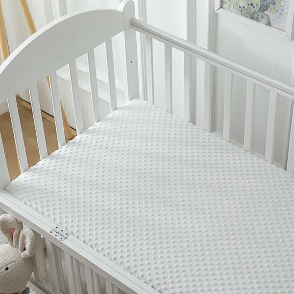 Crib Sheets 3D Dot Velvet Bed Cover Children'S Thickened Warm Baby Crib Protector Solid Color Set Of Sheets Baby Crib Winter - Image 2