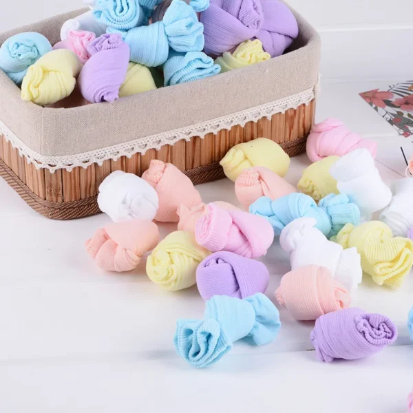 10 Pairs Baby Socks Girls Boys Spring Short Socks Summer Candy Solid Color Cotton Toddler Bebe Socks for Children Kids Thin Sock - Image 3