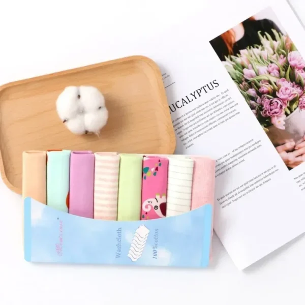 5/8 Pcs Cotton Newborn Baby Towels Set Saliva Towel Nursing Towel Baby Boys Girls Bebe Toalha Washcloth Handkerchief Cloth Wipes - Image 5