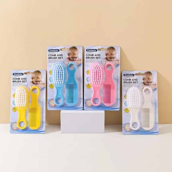 Newborn Safety Comb Brush for Removing Fetal Moss Baby Head Care Comb Brush Combination Massage Comb Brush Set Baby Accessories - Image 2