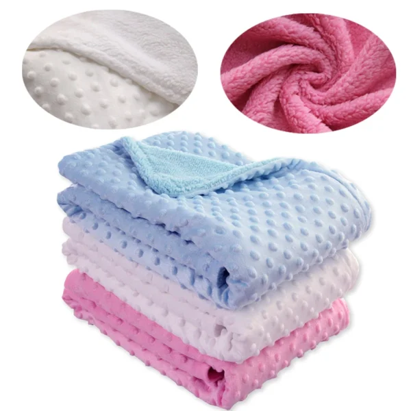 Baby Blanket & Swaddling Thermal Soft Fleece Blanket Winter Solid Bedding Set Cotton Quilt Infant Bedding Swaddle Newborn - Image 3