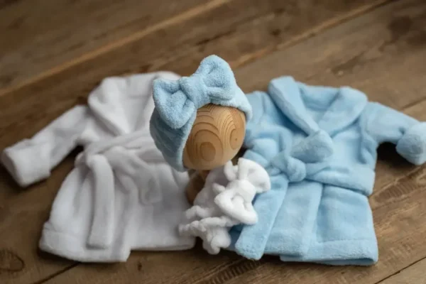 Newborn Photography Props Baby Hooded Robe With Belt Bathrobe Bath Towel Cucumber Set Outfit Baby Costume Photo Accessories - Image 3