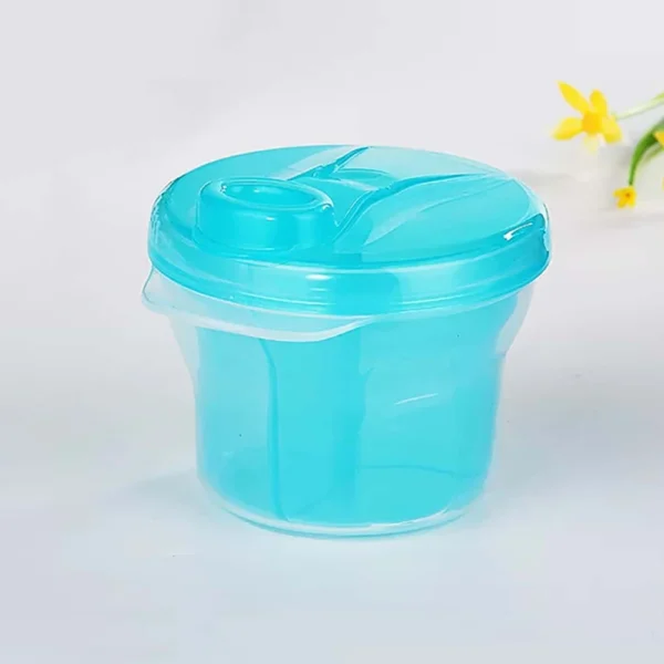 Rotating Double Layers 3-Grid Baby Milk Powder Container, Baby Formula Dispenser, Food Storage Box, Portable Travel Snack Box - Image 3