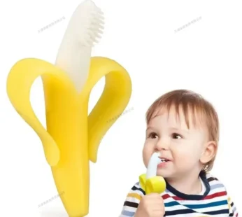 Banana Shape Baby Teether BPA Free Silicone Teething Toothbrush for Toddlers Chewable Dental Care Training Toothbrush for Infant