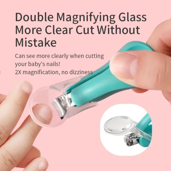 Infant Baby Nail Cutting Clippers Tools Children Kids Magnifier Glass Finger Nail Cutter - Image 3
