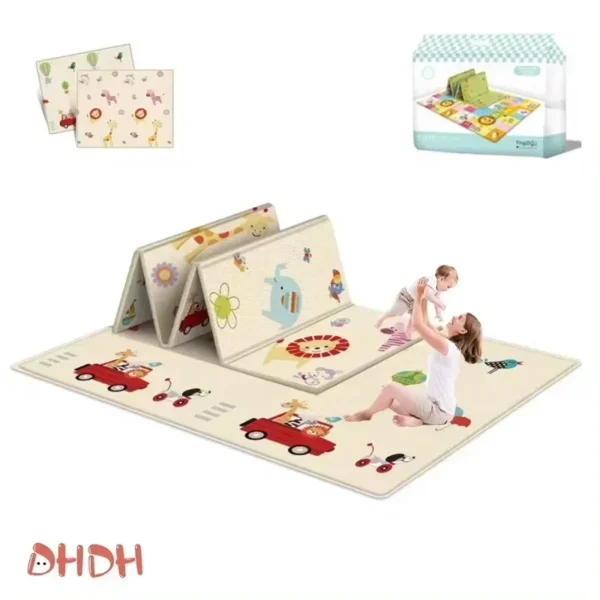 Activities mat for baby Outdoor Camping Mat Foldable Play Mat Double-Sided Cartoon Pattern Waterproof Carpet Easy to Carry - Image 2