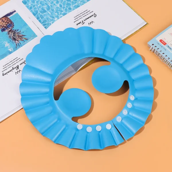 Baby Shower Soft Cap Adjustable Hair Wash Hat for Kids Ear Protection Safe Children Shampoo Bathing Shower Protect Head Cover - Image 2