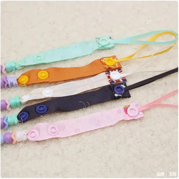 Baby Pacifier Clip Adjustable Anti-lost Chain Rope Girls Boys Soothe Nipple Teether Toys Kawaii Color Beads Webbing Babies Items - Image 3