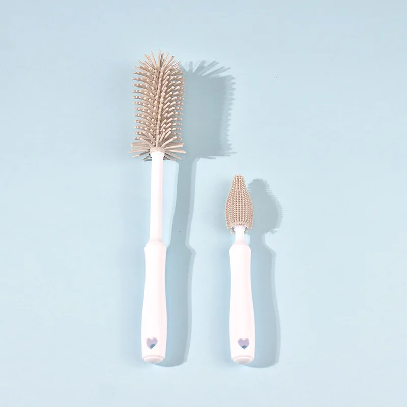 Silicone Bottle Cleaning Brush Baby Pacifier Straw Scrubber Big&Small Brush 360° Glass Cup Washing Kitchen Cleaning Tool Set - Image 2