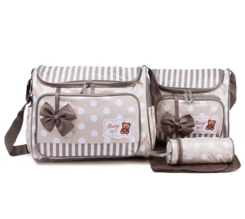 New Fashion Mommy Bag Four Piece Set Large Capacity One Shoulder Diagonal Straddle Bag Travel Multi functional Diaper Bag