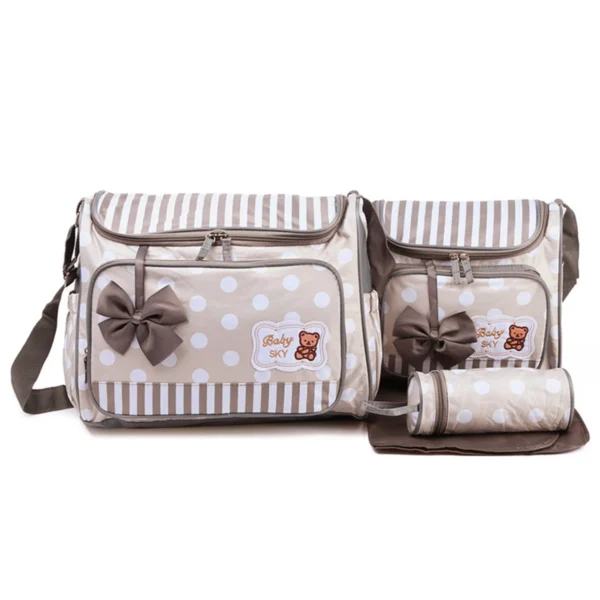 New Fashion Mommy Bag Four Piece Set Large Capacity One Shoulder Diagonal Straddle Bag Travel Multi functional Diaper Bag