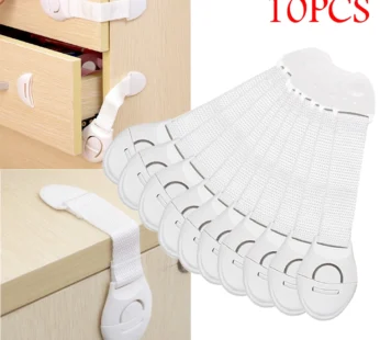 10pcs Child Safety Cabinet Lock Baby Proof Security Protector Drawer Door Cabinet Lock Plastic Protection Kids Safety Door Lock