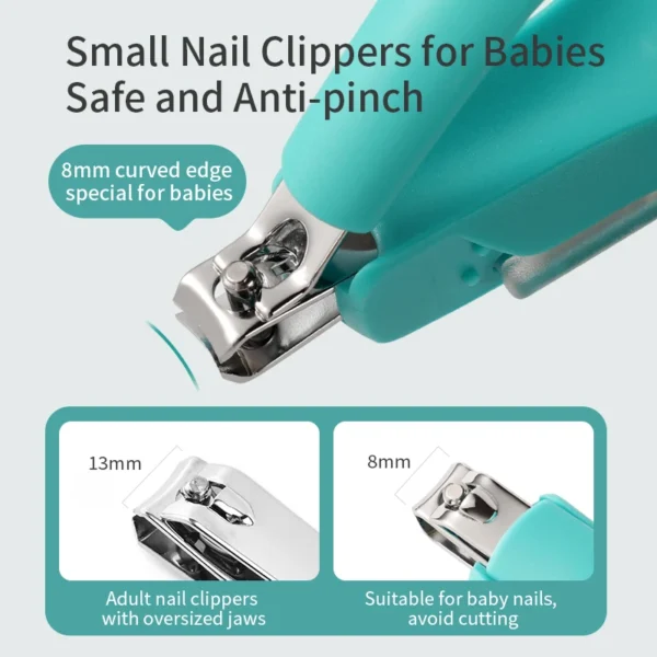 Infant Baby Nail Cutting Clippers Tools Children Kids Magnifier Glass Finger Nail Cutter - Image 2