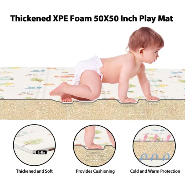 Foldable Baby Play Mat Children's Double-sided Pattern Protection Non-slip Activity Carpet Children's Educational Activity Mat - Image 2