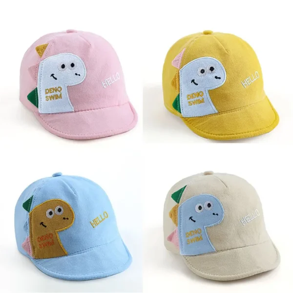 Kids Boys Girls Sun Hat Mesh Cartoon Dinosaur Baby Baseball Cap Outdoor Toddlder Children Adjustable Cap Gift