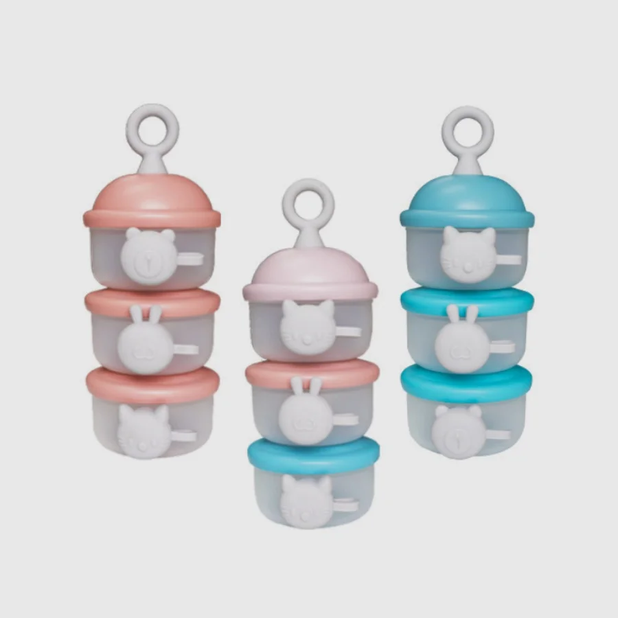 Three-layer side opening portable storage baby baby out sealed cans dispenser milk powder box