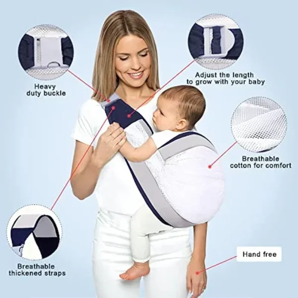 Baby Sling Safe Carrier, 3D Mesh Baby Wraps, Adjustable Toddler Shoulder Strap Halloween, Thanksgiving And Christmas Gift - Image 3