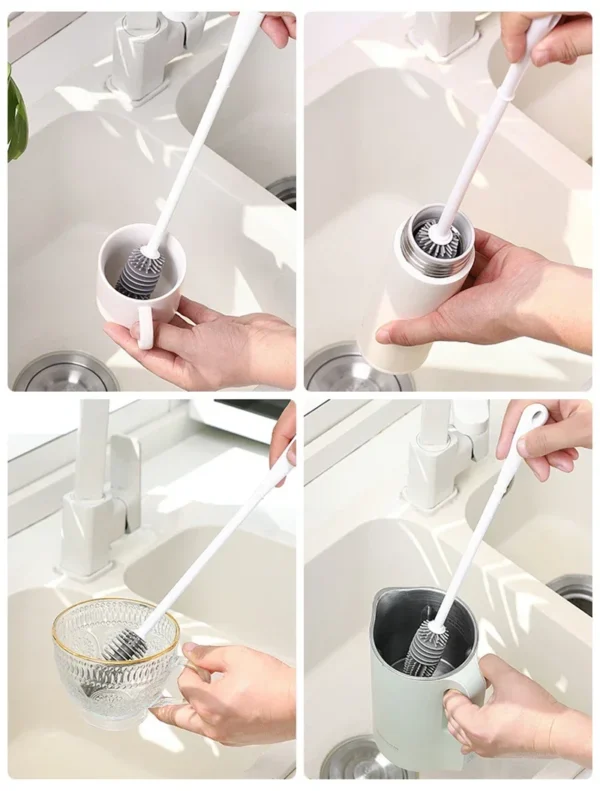 Baby Bottles Brush 360 Degree Rotation Long Handle Silicone Brushes Feeding Bottle Cup Cleaning Tools Pacifiers and Accessories - Image 7