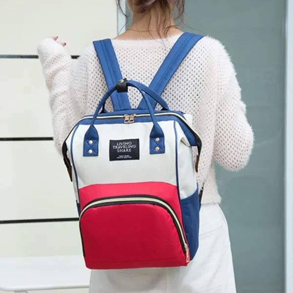 Large Capacity Canvas Mummy Bag Multifunctional Baby Bottle Thermal Insulation Travel Storage Bag Fashion Mummy Bag Hanging Bag - Image 5
