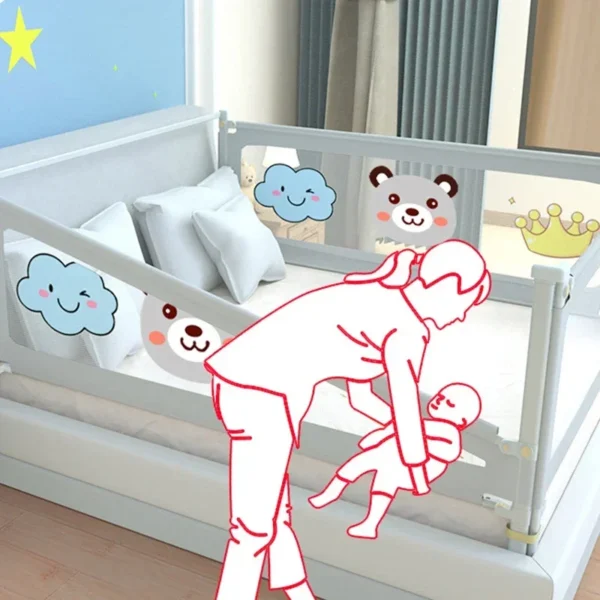 IMBABY 200CM Bed Safety Rails Liftable Bed Guardrail Portable Baby Safety Bed Barrier Portable Crib Protector Beds Fence for Kid - Image 3