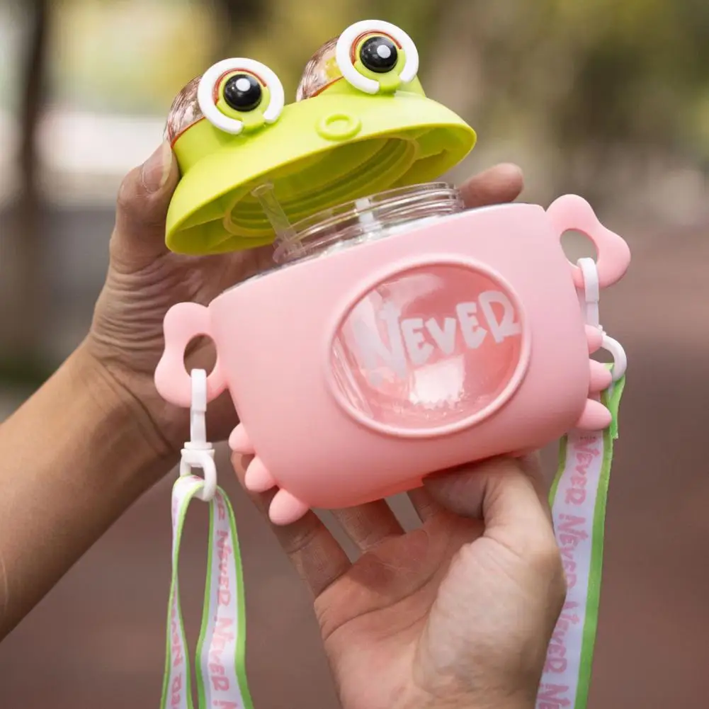 Crab-shaped Water Bottle Boys Girls Water Bottle Cute Cartoon Crab Water Bottle with Strap Straw for Boys Girls 20oz for School - Image 2