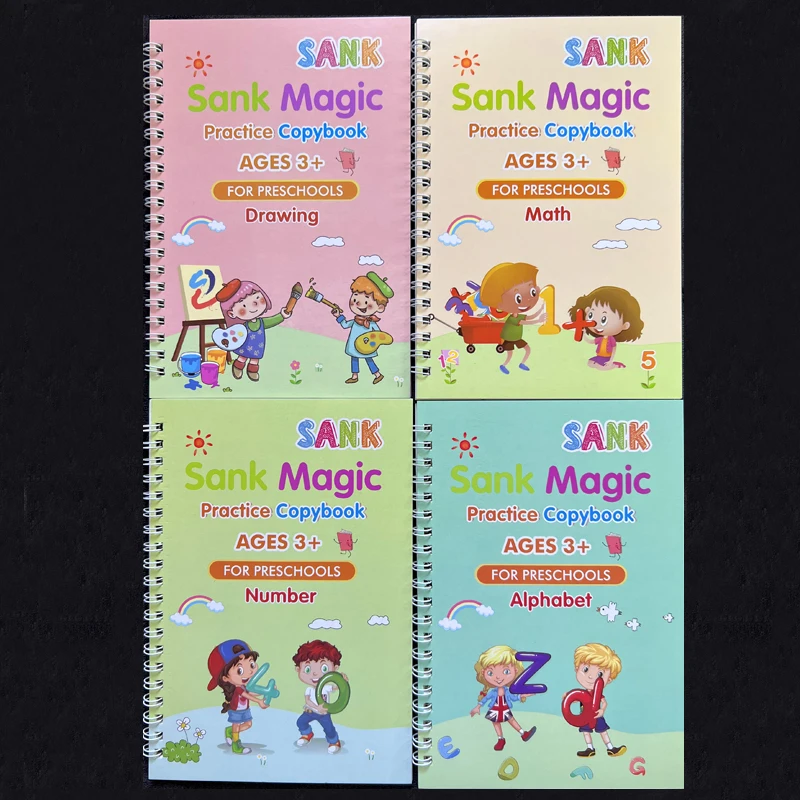 Sank Magic Practice Copybook Pen Preschools Kids Calligraphy English Verison Free Wiping Children Reusable Writing Book - Image 2