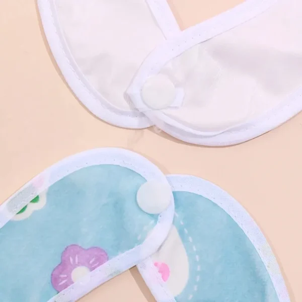 Random 5pcs Baby Cartoon Snap Waterproof Bib Super Soft Baby Bib Newborn Crystal Velvet Saliva Towel - Image 6