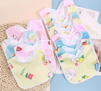 Random 5pcs Baby Cartoon Snap Waterproof Bib Super Soft Baby Bib Newborn Crystal Velvet Saliva Towel