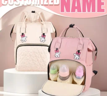 Personalized Name Mommy Bag Multi-functional Double Shoulder Storage Diaper Backpack for Outdoor Traveling Mom Gift