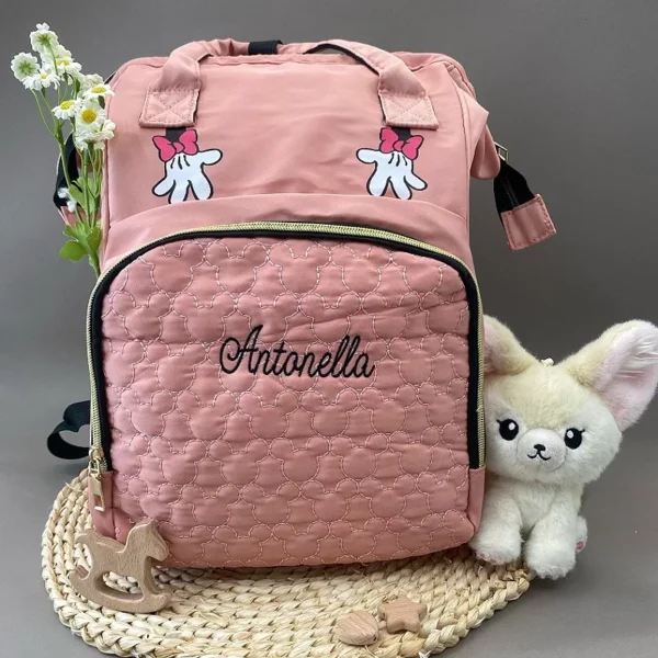 Mommy Bag Multi-functional Double Shoulder Storage Diaper Backpack for Outdoor Traveling Mom Gift - Image 2