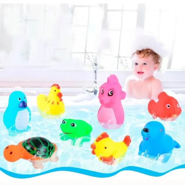 8 Pcs Set Bathing Toys Random Kids Baby Animal Bathing Splashing Sounds Small Toys - Image 2
