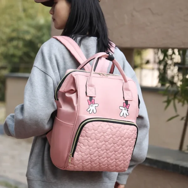 Mommy Bag Multi-functional Double Shoulder Storage Diaper Backpack for Outdoor Traveling Mom Gift - Image 4